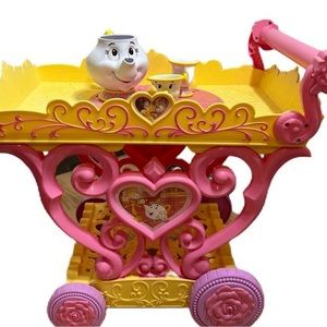 Disney beauty and beast singing tea cart